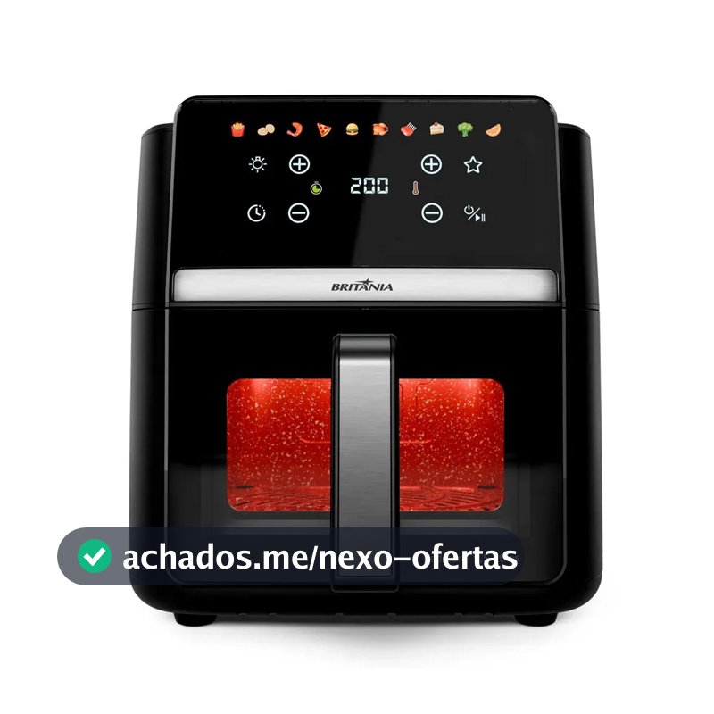 Air Fryer Britânia 9,5l Painel Digital 1800w Baf95a