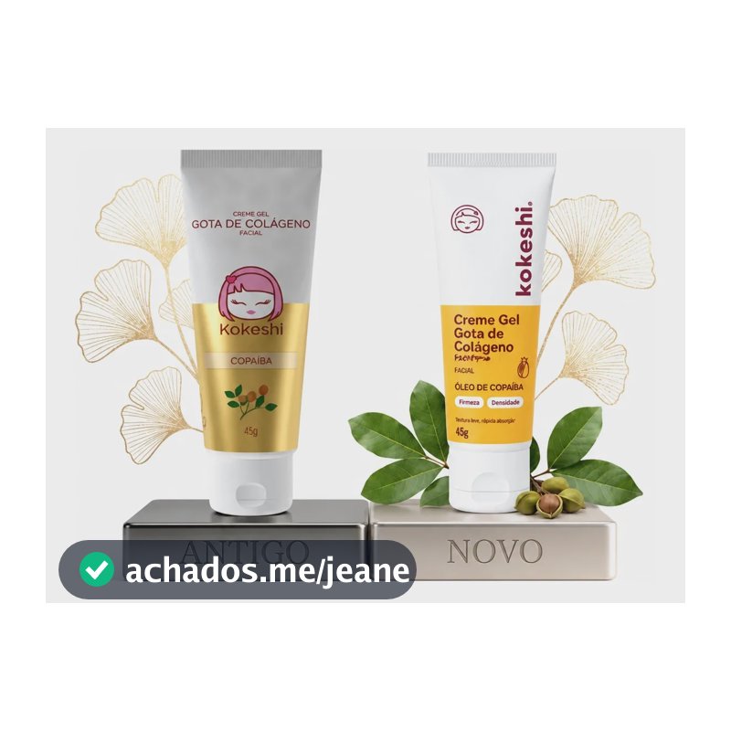 Creme Gel Hidratante Facial Gota De Colágeno Kokeshi 45g Todo Tipo De Pele Dia/noite