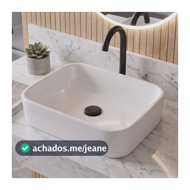 Cuba P/ Banheiro Lavabo Rectangular De Apoio Sobrepor Branco Brilhante Ache Aqui Lar