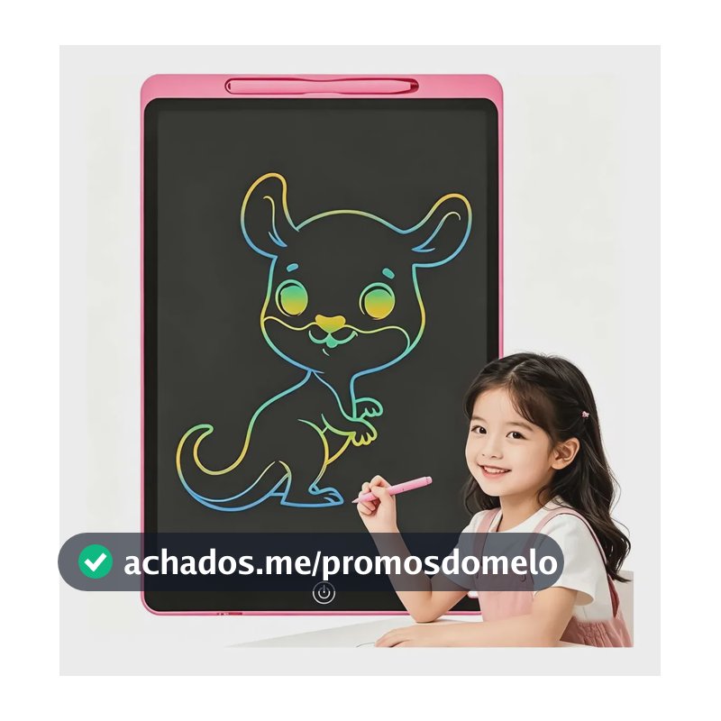 Lousa Mágica Infantil 16 Polegadas Escrita Colorida Diversão Rosa