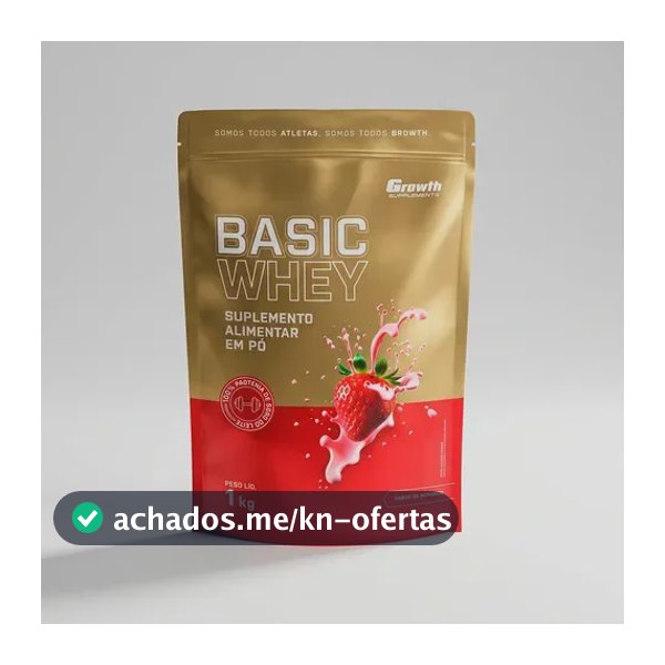 Proteína Growth Supplements Basic Whey Pro em pó sabor Morango x 1kg