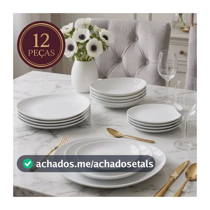 Aparelho Jogo Kit De Jantar 12 Peças Opalino Branco Concavo Pratos E Bowl Mesa Moderno Liso Resistente Sólar