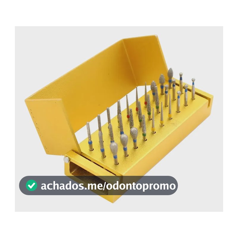 Kit 30 Brocas Polimento Alta Rotação Diamantada Com Estojo Aleatório