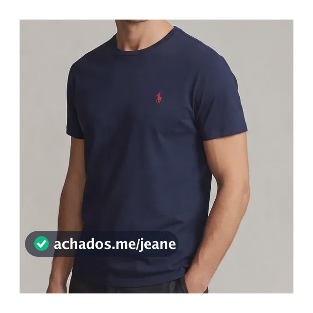 Camiseta Ralph Lauren Básica Masculina Azul Marinho Algodão