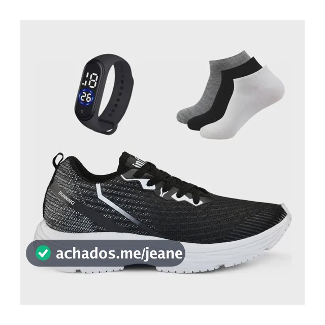 Kit Tenis Esportivo Masculino Feminino Infily + Relogio Meia