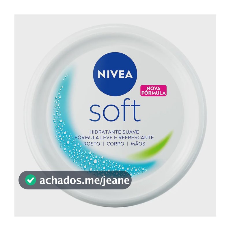 NIVEA Creme Hidratante Soft 48g, Hidratação Suave 48h, Fórmula Leve e Refrescante, Rápida Absorção, Corporal e Facial