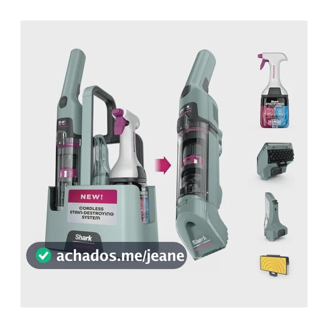 Limpador De Manchas Sem Fio Shark Stainforce Para Tapetes Mint Green 127v