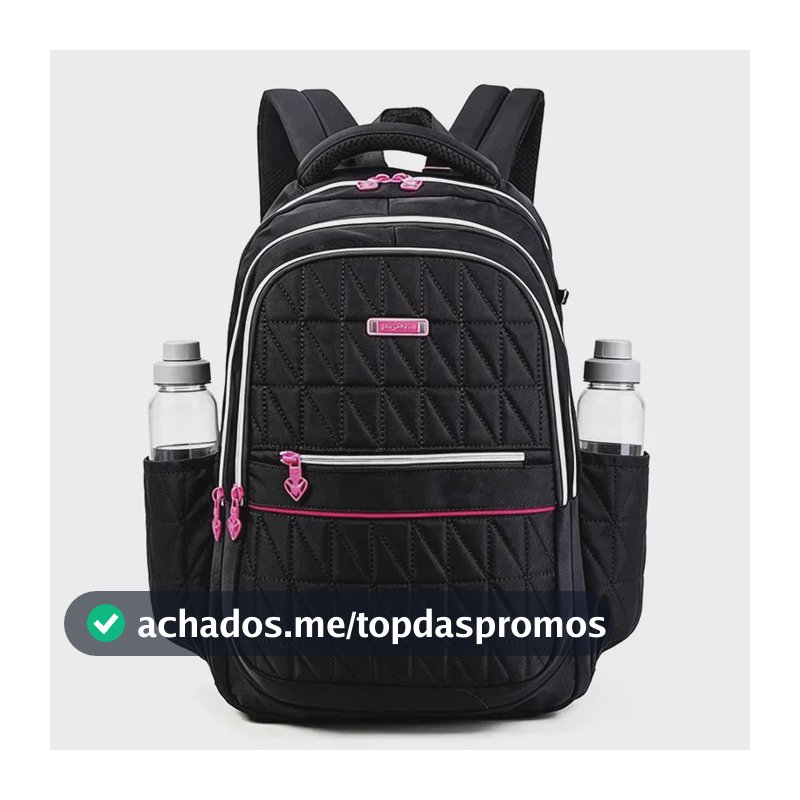 Mochila Escolar Feminina Jiesipote de 24L Impermeável para Notebook 15.6" e Viagem