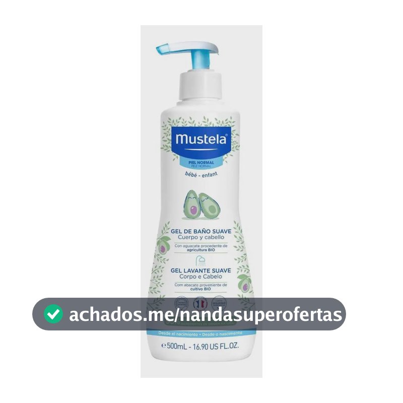 Mustela Gel Lavante Suave com Abacate Orgânico Bebê 500 ml