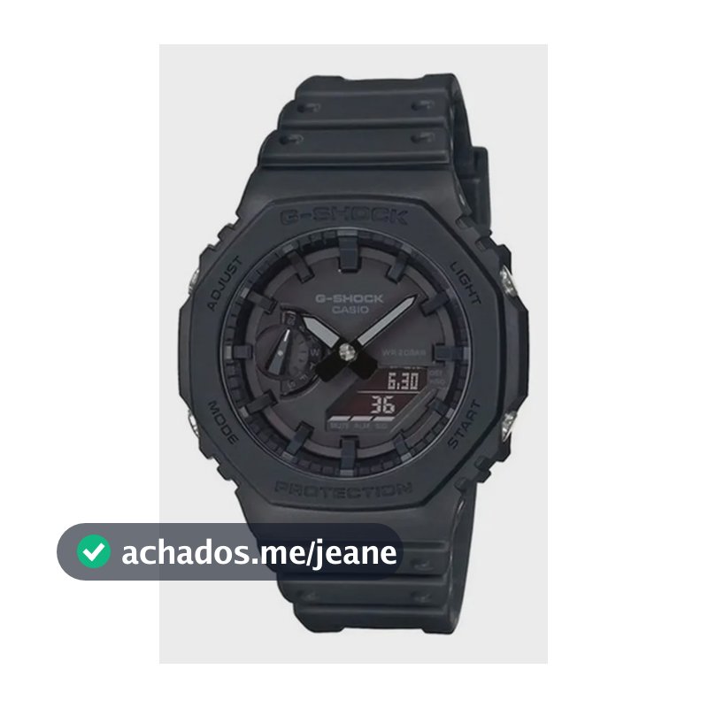 Relogio Casio G-shock Ga-2100-1a1 Masculino Preto Anadigi Preto