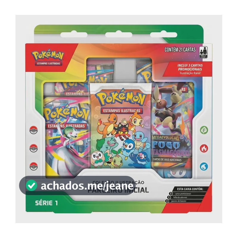 Box Pokemon Parceiro Inicial Série 1 Ilustração Rara Português