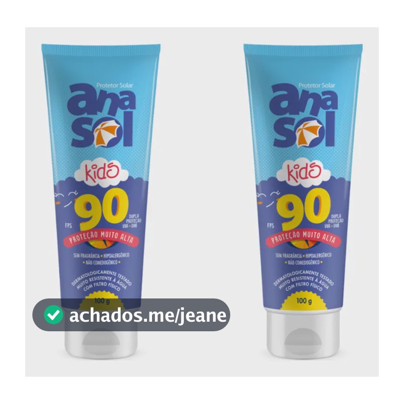 Kit 2 Protetor Solar Kids Anasol Fps 90 100g
