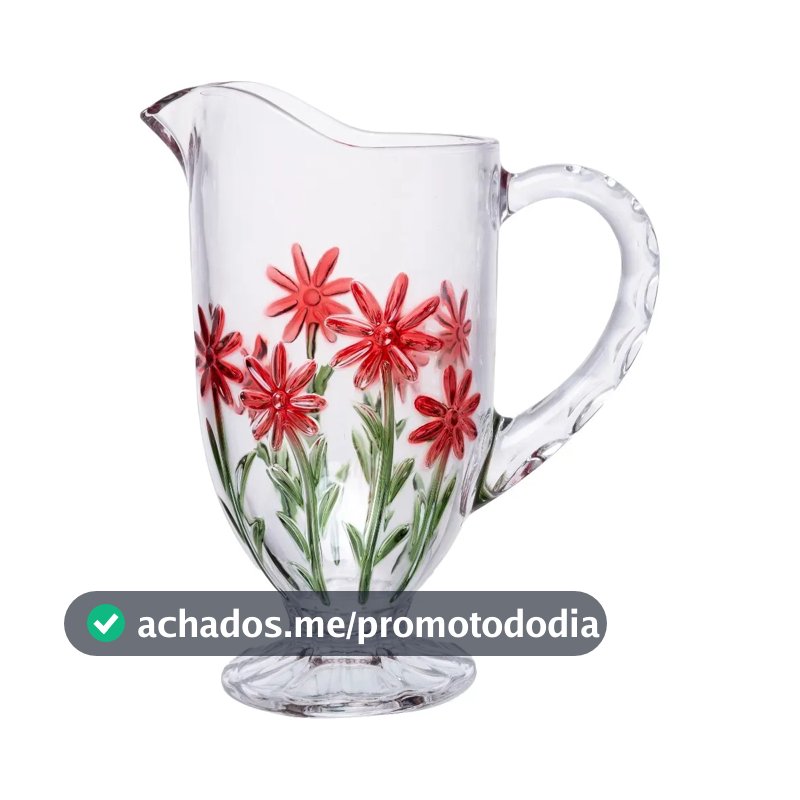 Jarra Red Flower 1,3l Cristal Ecológico - Wolff