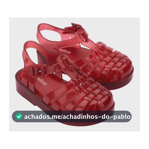 Sandália Possession Infantil Melissa Vermelho Transparente Liso 23.24