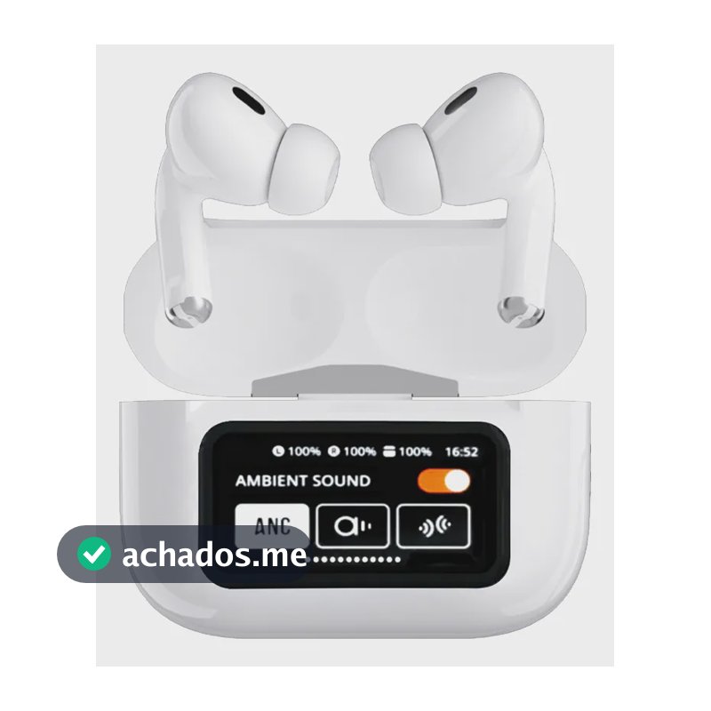 Fone De Ouvido Sem Fio A9 Pro Bluetooth 5.4 - Tela TouchScreen Eletro Mex
