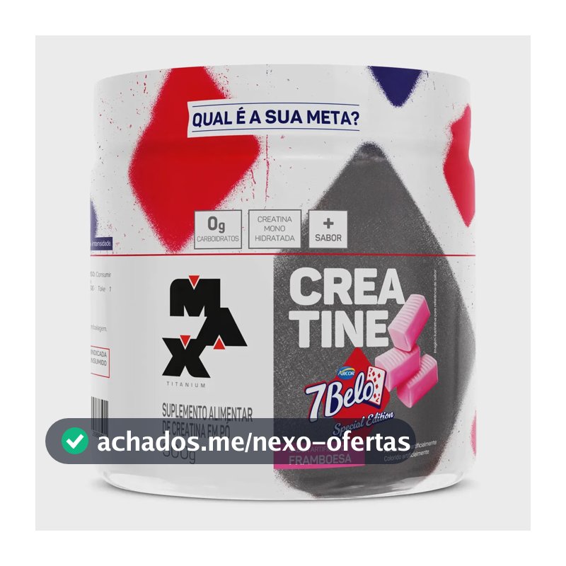 Creatina 7 Belo 300g Creatina Monohidratada Sabor Framboesa 7 Belo - Artificial Framboesa