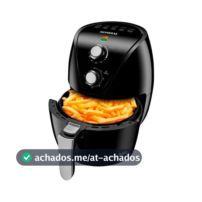 Air Fryer Fritadeira Eletrica Mondial +saude 1500w 3,5l Cor Preto