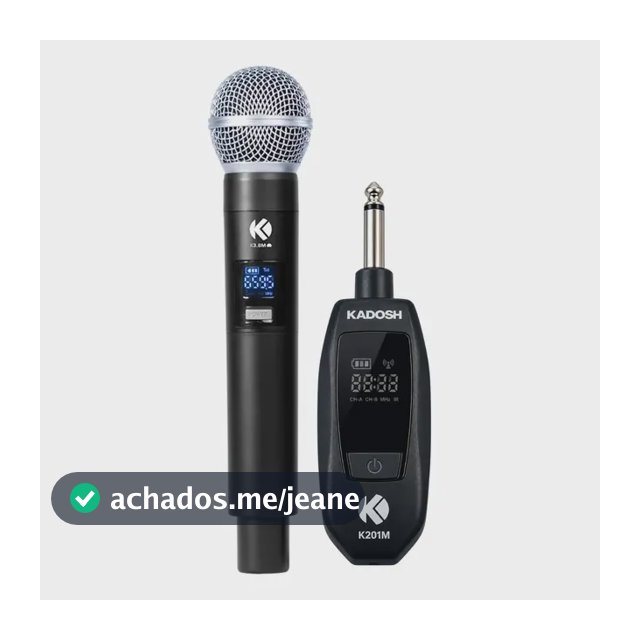 Microfone Sem Fio Kadosh K201m Receptor Portátil P10