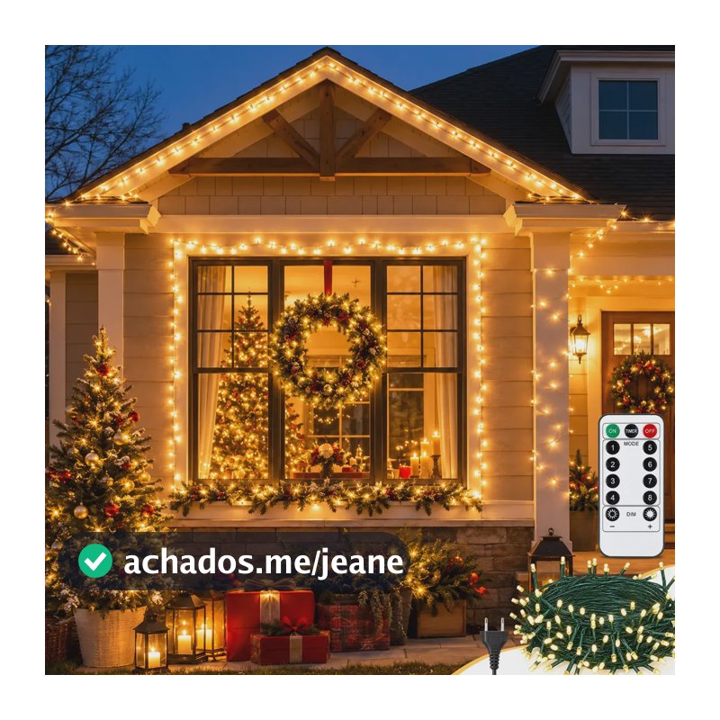 Cordao 500 Leds Strobo Natal 50m Prova Agua Emergencia Branco Quente 127/220v