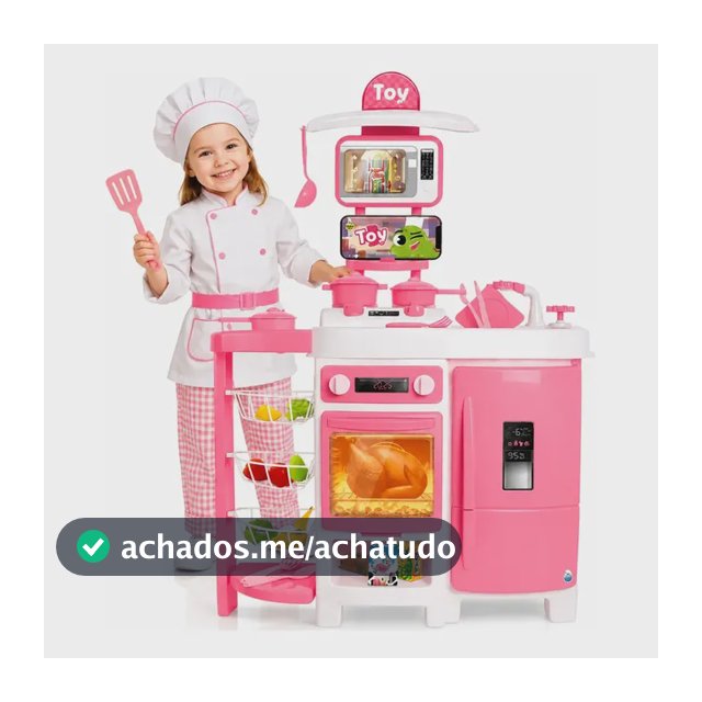 Cozinha Infantil Grande Completa Sai Agua De Verdade 92cm Com Fruteira Geladeira E Acessorios