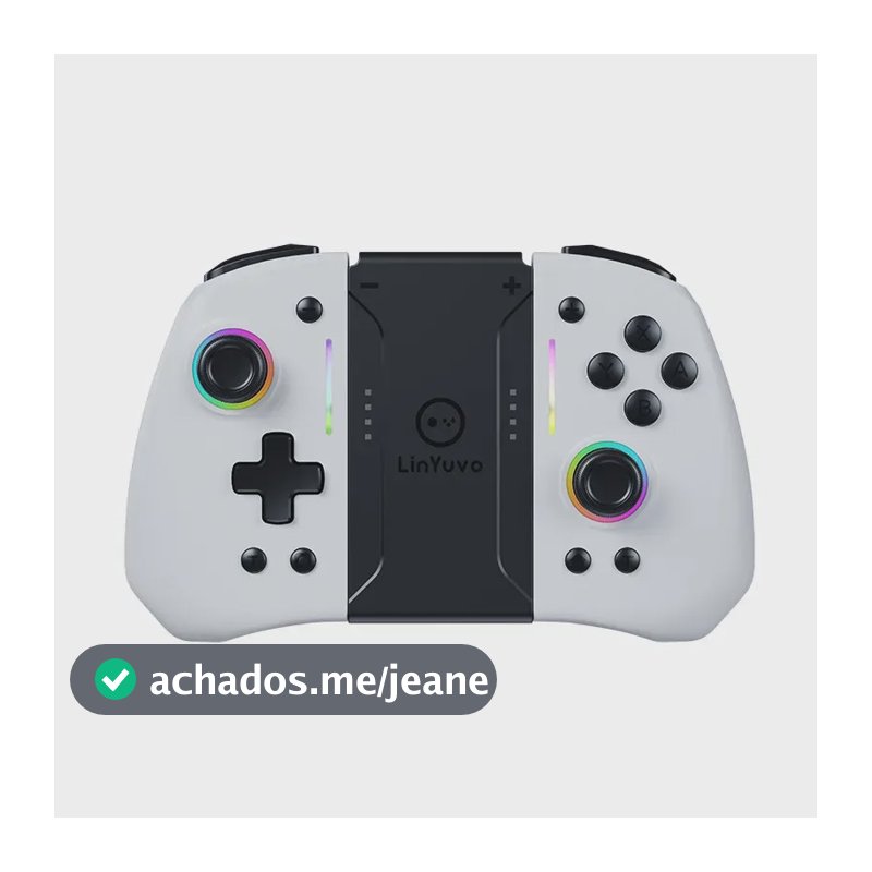 Controle Sem Fio Para Nintendo Switch Hall Effect Joystick com Bluetooth Sensor Movimento RGB, Branco KS42