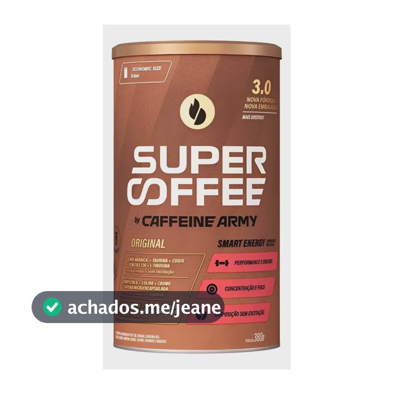 Suplemento en pó Caffeine Army Supercoffee Economic Size Cafeína de SuperCoffee sabor original x 380g