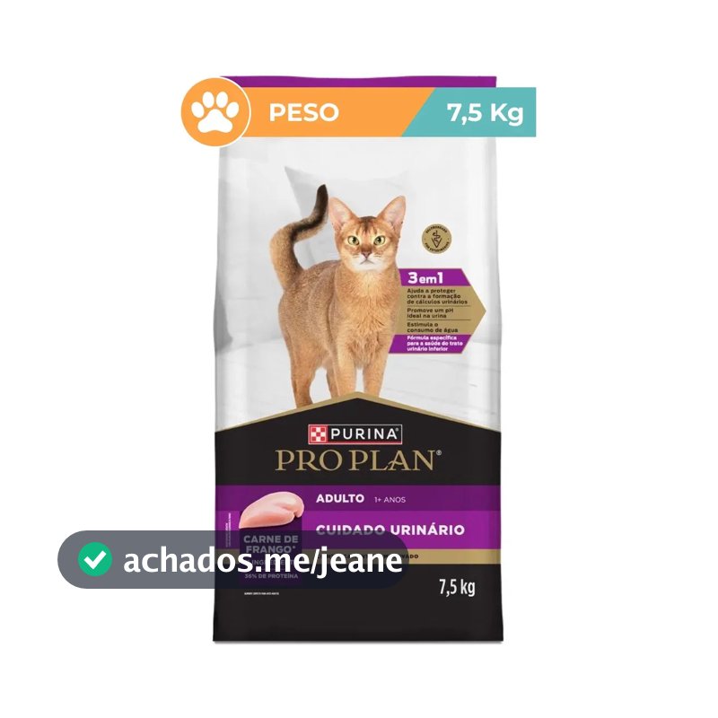 Ração Pro Plan Frango Urinary Gatos Adultos 7,5kg Purina