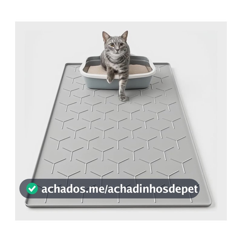 Tapete De Silicone Para Areia De Gato 8658cm Cinza