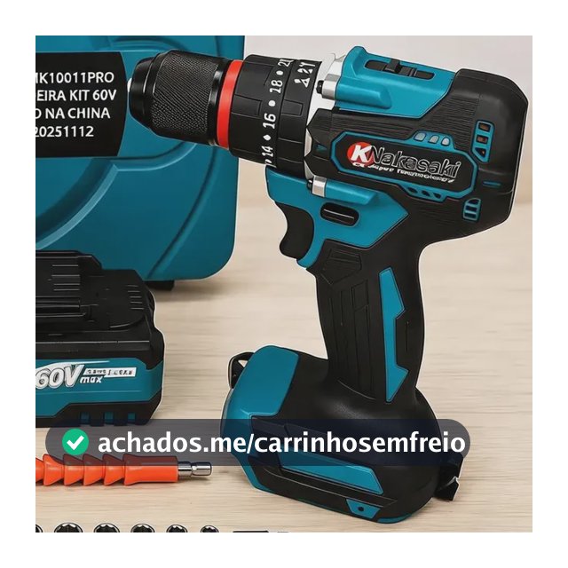 Furadeira Parafusadeira Impacto 60v Brushless Maleta Azul-petróleo 127/220v 50/60hz