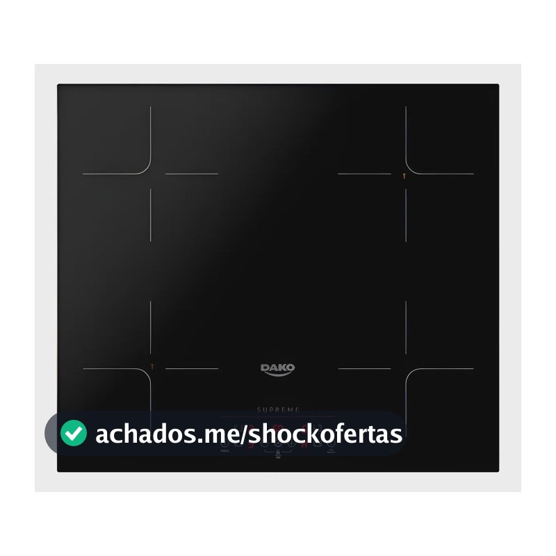 Cooktop Dako Supreme de Indução 4 Bocas Preto para Embutir