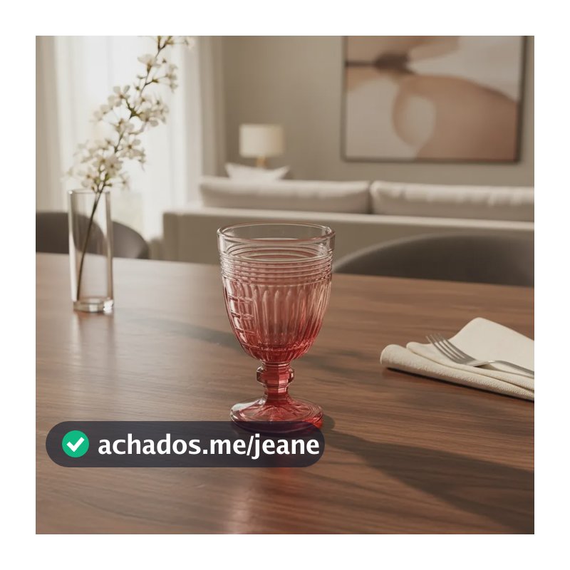 Jogo De Taças 3 Peças Vidro Mesa Posta, Agua, Suco E Vinho Vermelho
