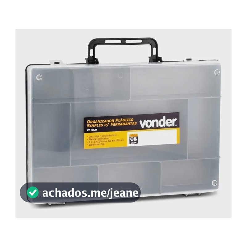 Caixa De Ferramentas Vonder Trasparente Vd8020 Preto