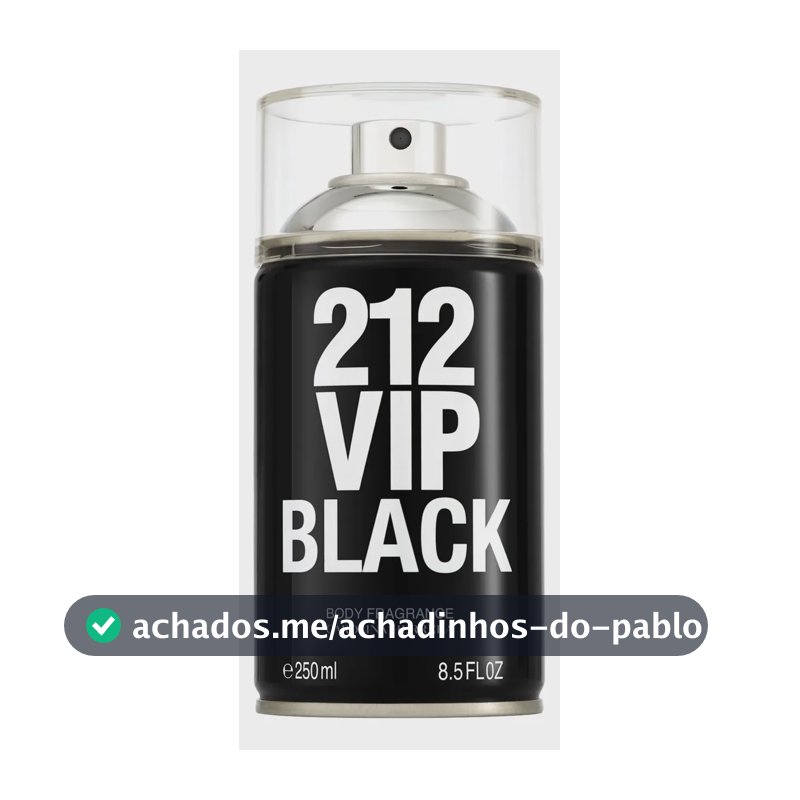 Carolina Herrera 212 Vip Men Black - Body Spray 250ml Blz Única