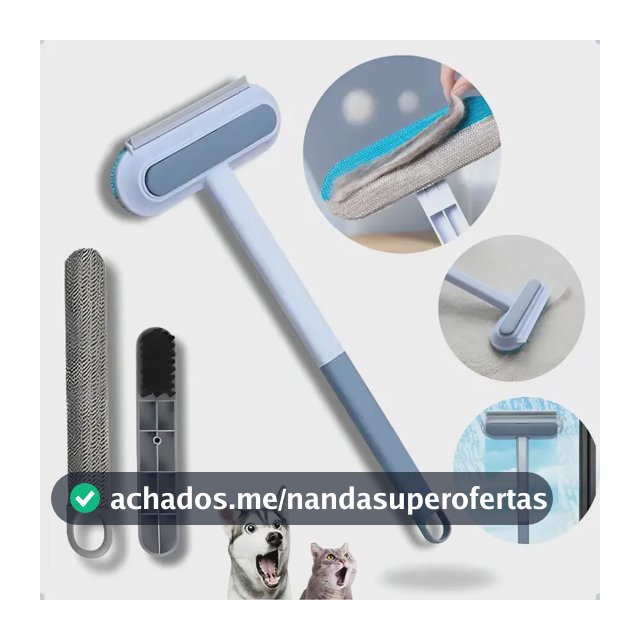 Escova Removedor Tira Pelos Pet Multiuso Rodo Limpa Vidro