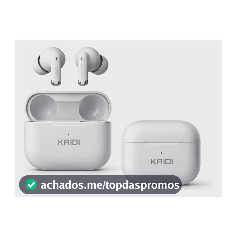Fone Bluetooth 5.4 Sem Fio Tws Kaidi Kd780 Graves Potentes Branco