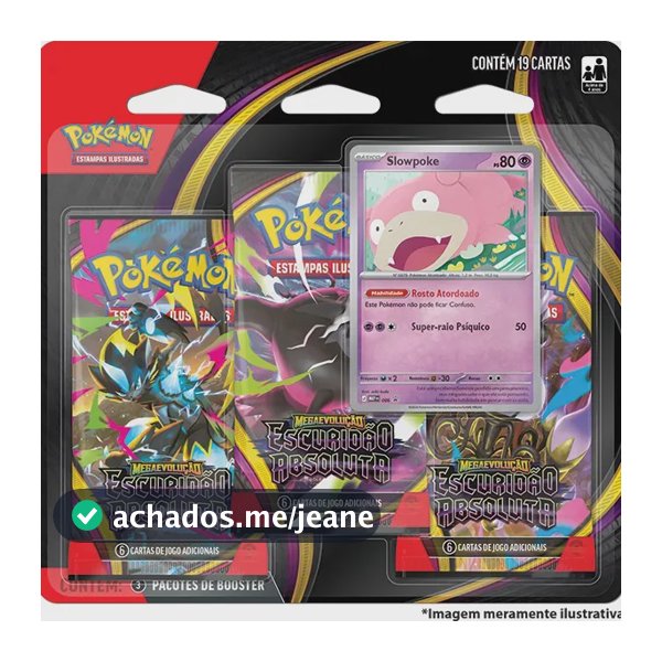 Blister Triplo Pokémon Me05 Escuridão Absoluta  Slowpoke Me05 Português