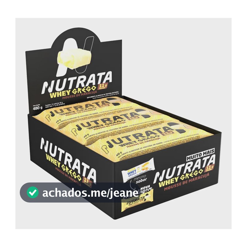 Whey Grego Bar Mousse De Maracujá - Nutrata 12 Un. Mousse De Maracujá