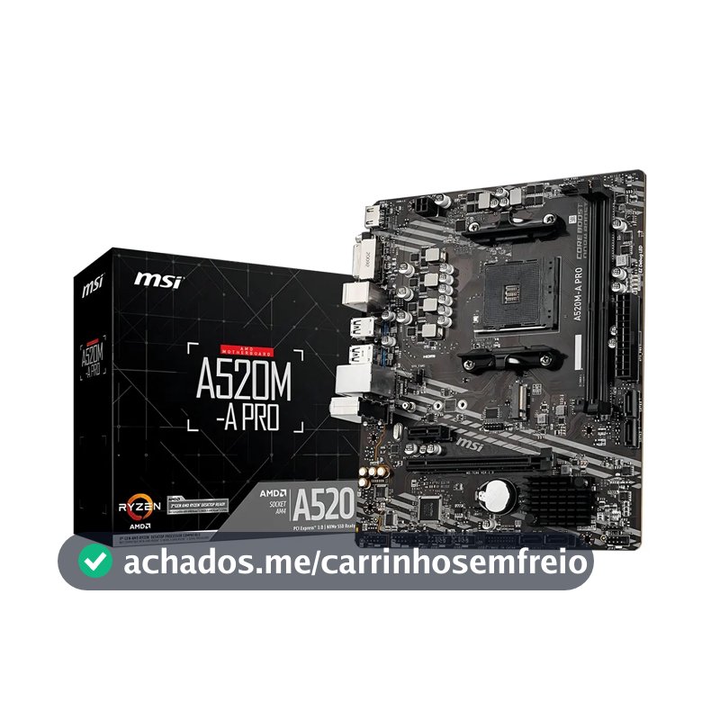 Placa-mãe Msi A520m-a Pro Am4 Matx Ddr4 Hdmi Dvi M.2
