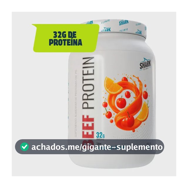 Proteína Bovina Isolada Shark Pro Whey Beef Zero Lac 900g Em Pó Sabor Laranja Com Acerola X 900g