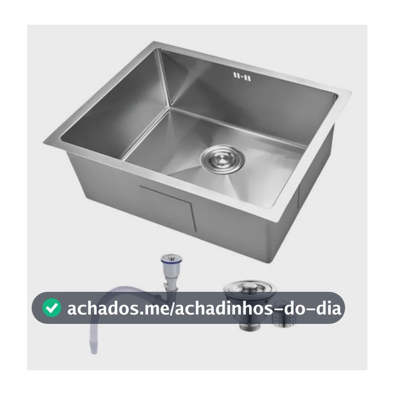 Cuba Inox Escovado Quadrada 50x40 Gourmet Com Acessórios Inox Escovado