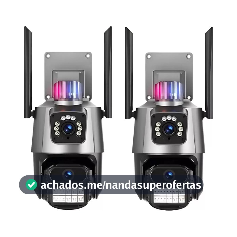 Kit 2 Câmera Segurança Ip Wifi P11-qq6 Lente Dupla 6mp Icsee Cor Preto