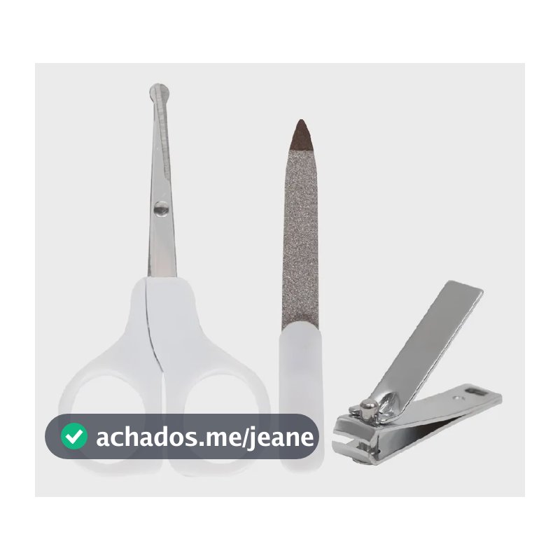 Kit Manicure Baby 4 Unid c/ Estojo Branco - Buba