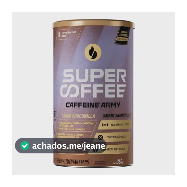 Super Coffee 3.0 380g Caffeine Army Coq10 Cafeína Taurina Super Coffee Choconilha 380g