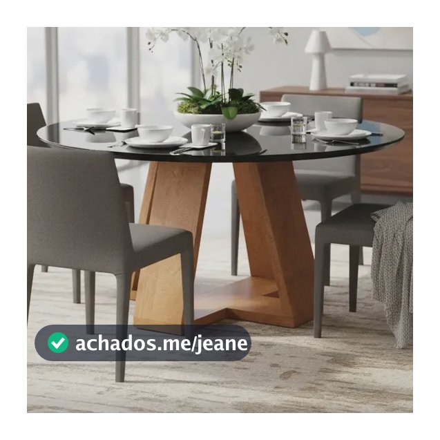 Mesa De Jantar Redonda Tampo Em Mdf Com Vidro 90x90 4 Lugar