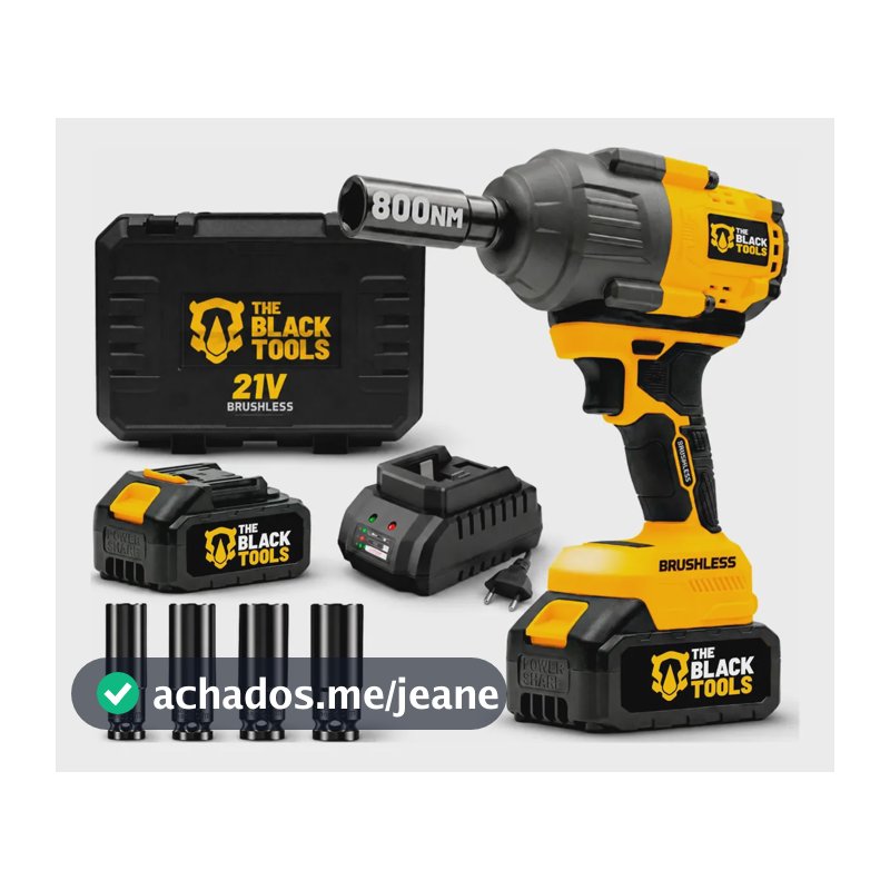 Chave De Impacto Brushlles Bivolt A Bateria 21v Amarelo 110v/220v 50/60hz