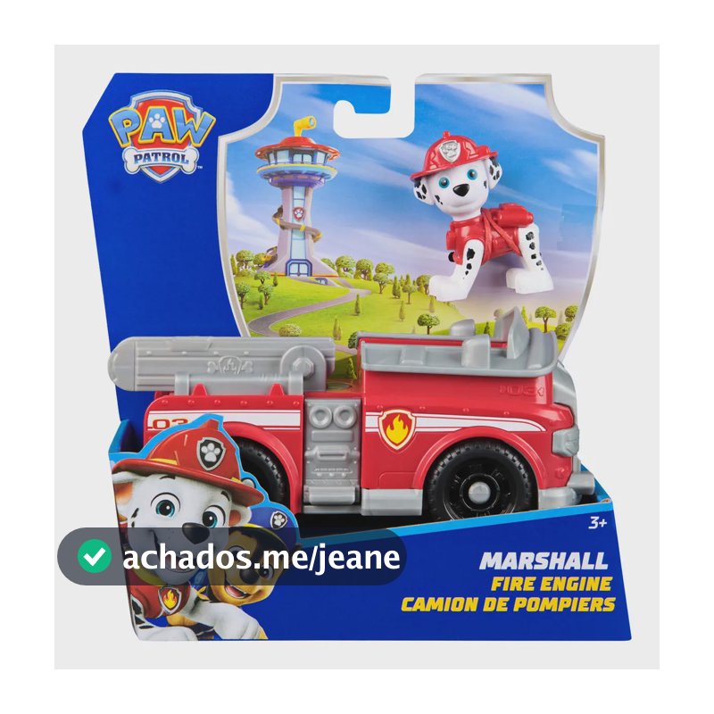 Veículo sustentável Marshall com figura de patrulha canina