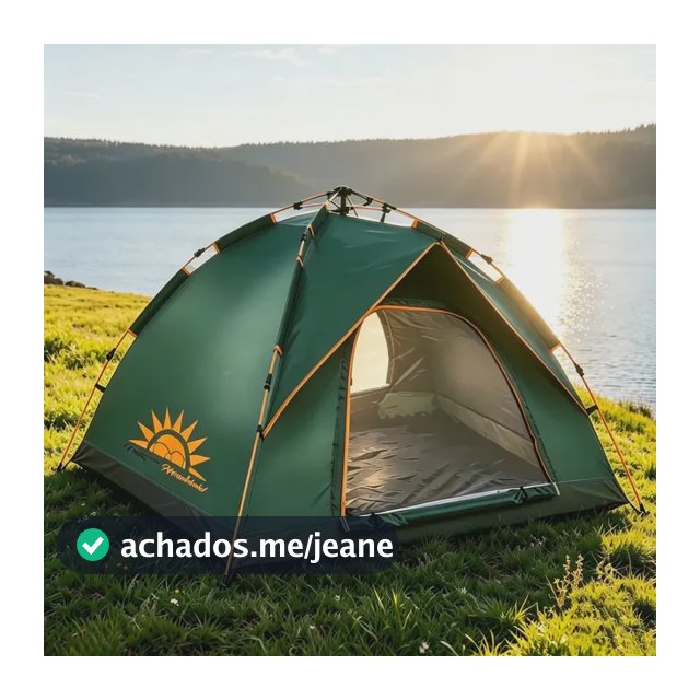 New Hawaii Barraca Automática Camping 3-4 Pessoas Impermeável UPF50+ Verde, Ideal para Reuniões Familiares