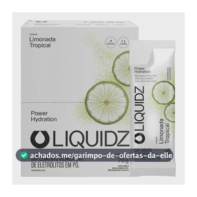 Liquidz® Eletrólitos Zero Açúcar Limonada Tropical 14 Sachês Limonada Tropical