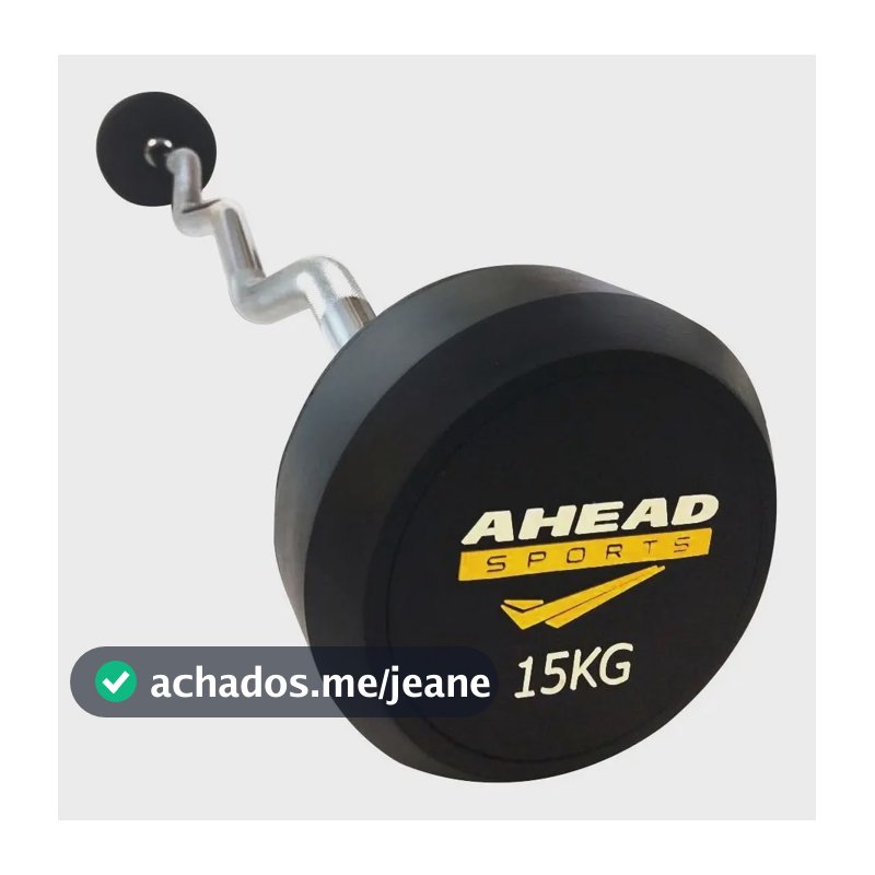 Barra W Montada 15 Kg As3009 Ahead Sports Preto E Amarelo Prateado