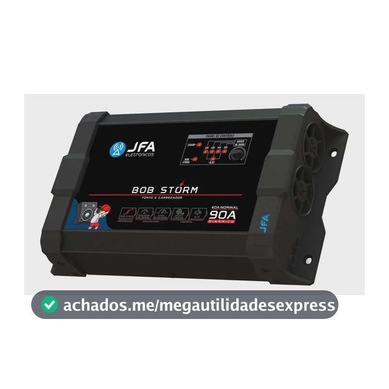 Fonte Carregador JFA Bob Storm 90A Bivolt para Som Automotivo e Projetos